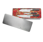 8104800 Sada 3 nožů z damašské oceli (Santoku se speciálním výbrusem 18 cm, Okrajovací nůž 9 cm, Kuchařský nůž 21 cm) cena 25409,-